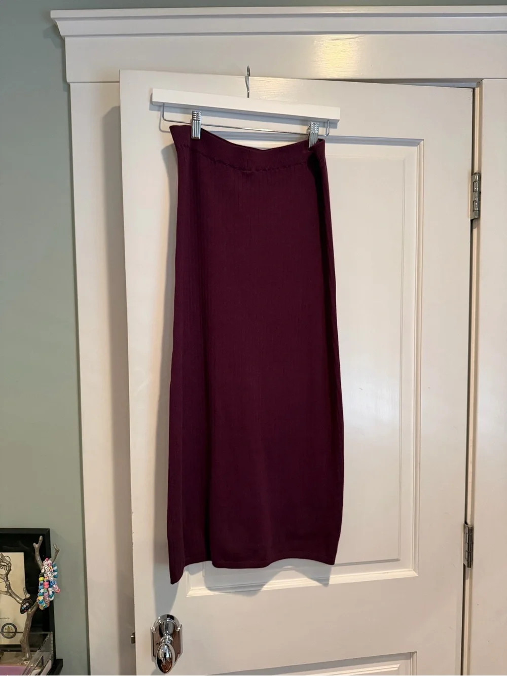Free People plum Ribbed midi skirt